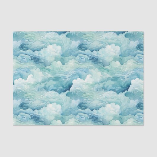 Decoupage van abstracte oceaangolven tissuepapier (Voorkant)