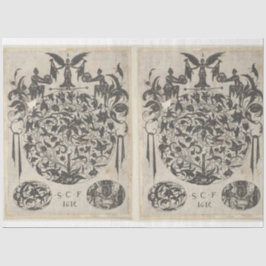 Decoupage van architectuurdetails tissuepapier