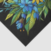 Decoupage van Butterfly Blue Morpho-Glas in lood Tissuepapier (Detail)