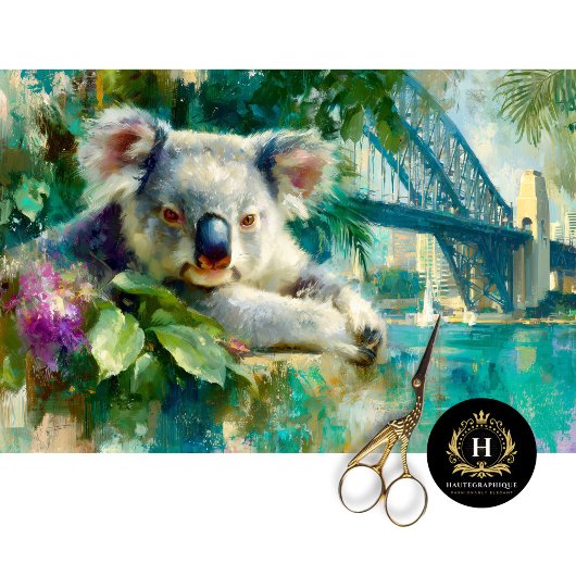 Decoupage van de Koala & Sydney Harbour Bridge Tissuepapier