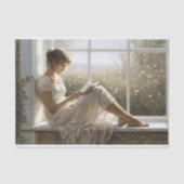 Decoupage van de literaire vensterzitlezer tissuepapier (Voorkant)