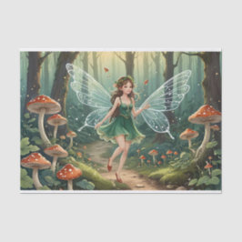 Decoupage van de paddenstoelenfee tissuepapier