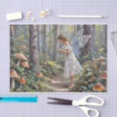 Decoupage van de paddenstoelenfee tissuepapier (Craft)
