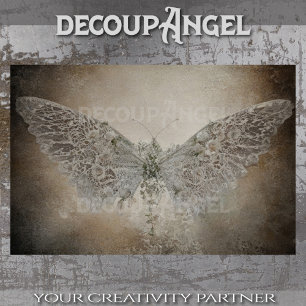 Decoupage van geborduurde vlindertextuur tissuepapier