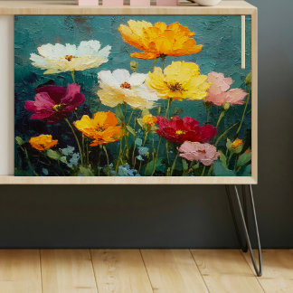 Decoupage van getextureerde wilde bloemen tissuepapier