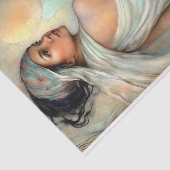 Decoupage van het etherische schoonheidsportret tissuepapier (Detail)