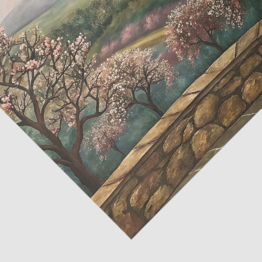 Decoupage van het Toscaanse lentelandschap Tissuepapier (Detail)