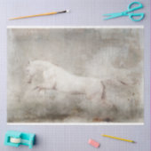 Decoupage van het witte wilde paard tissuepapier (Craft)