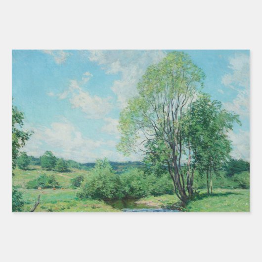  decoupage van landschapsboomscène inpakpapier vel (Voorkant 3)