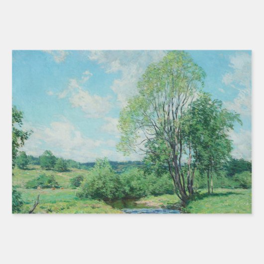  decoupage van landschapsboomscène inpakpapier vel (Voorkant 2)