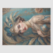 Decoupage van Pauwenkoningin Tissuepapier (Voorkant)