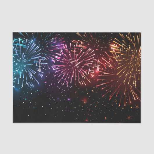 Decoupage van Regenboog Fireworks Tissuepapier (Voorkant)