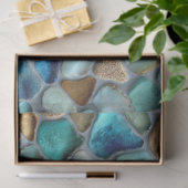Decoupage van zeeglaspatroon tissuepapier (Geschenk)