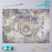 Decoupage Verstrengelde Ringen Sla de Datum op Tissuepapier (Craft)