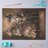Decoupage Victoriaans-era Dressed Cats Tissuepapier (Craft)
