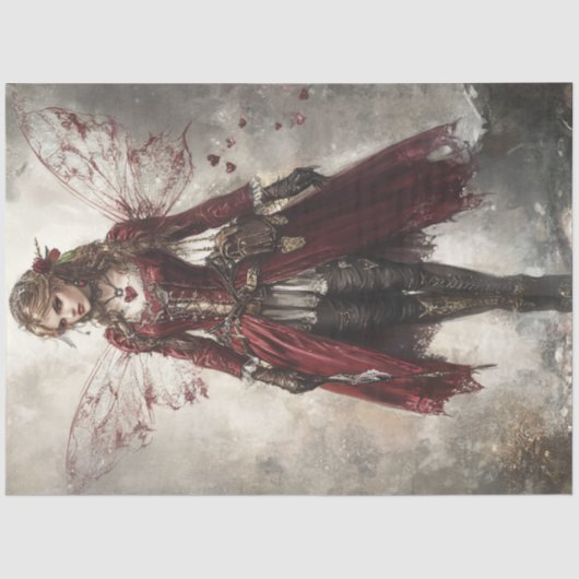 Decoupage Victoriaans fee ingewikkelde kantvleugel Tissuepapier (Voorkant)