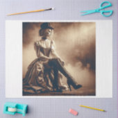 Decoupage Victoriaans Gotische Vrouw Tissuepapier (Craft)