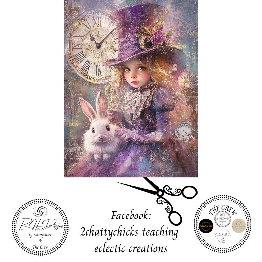Decoupage Victorian Alice Wonderland Theme Artwork Tissuepapier