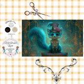 Decoupage Victorian Blue Teal Fantasy Fox Tissuepapier