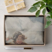 Decoupage Vintage Children Sledding Poster Tissuepapier (Geschenk)