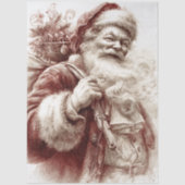 Decoupage Vintage Santa Painterly Red  Tissuepapier (Voorkant)