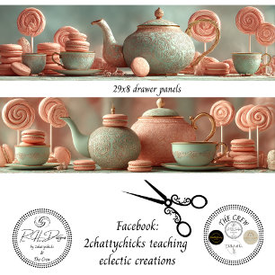 Decoupage Vintage Theepartij Macaron LadeschappenB Tissuepapier