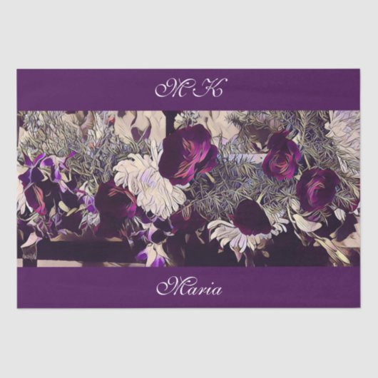 Decoupage Violet Flowers Custom artwork Tissuepapier (Voorkant)