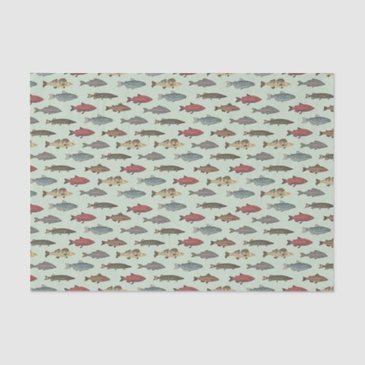 Decoupage Vis Gevist Groen Verjaardagsfeest Tissuepapier (Voorkant)