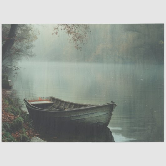 Decoupage Vist bootreflecties op het water Tissuepapier (Voorkant)