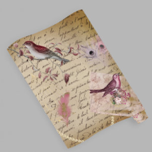 Decoupage Vogelveer Ephemera uit het verleden Cadeaupapier