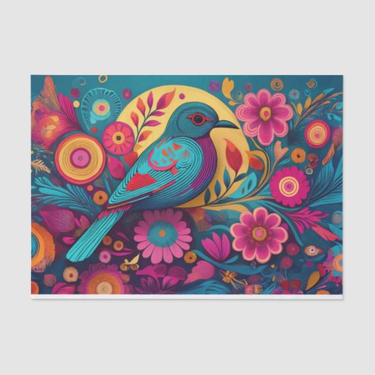 Decoupage-volkskunst vogelweefsel papier (Voorkant)