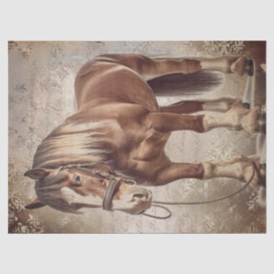 decoupage voor Belgische trekpaarden Tissuepapier