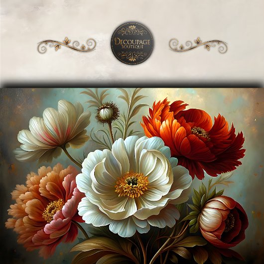 decoupage voor herfstpioenen tissuepapier