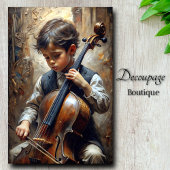 decoupage voor jonge cellist tissuepapier
