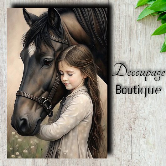 Decoupage voor paardenomhelzing tissuepapier