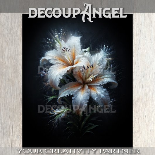 Decoupage voor White Lily Duo Tissuepapier
