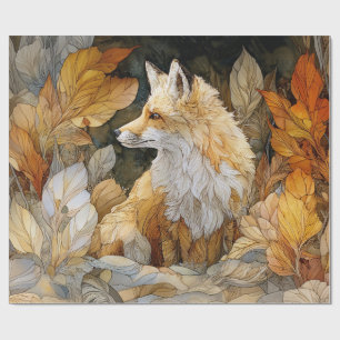 Decoupage Vos met Art Nouveau herfstbladeren Cadeaupapier