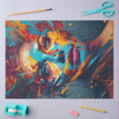 Decoupage Vrouw Abstracte Mixed Media Painting Tissuepapier (Craft)