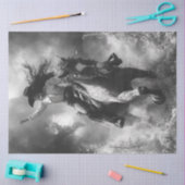 Decoupage Vrouw Rijden Paard Lopen Tissuepapier (Craft)