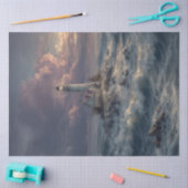 Decoupage Vuurtoren Stormy Zeeen Tissuepapier (Craft)