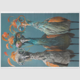 Decoupage Wackadoodle Bridge spelen vogels Tissuepapier