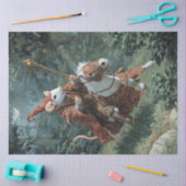 Decoupage Warrior Mouse & Majestic Witte Paard Tissuepapier (Craft)