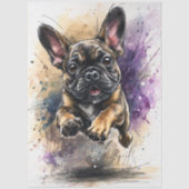 Decoupage Watercolor Splashes Frenchie Bulldog  Tissuepapier (Voorkant)