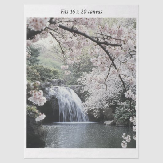 Decoupage Waterfall Cherry Blossom Fits 16x20  Tissuepapier (Voorkant)