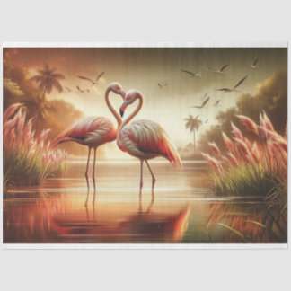 Decoupage Weefseldocument Flamingo Tissuepapier