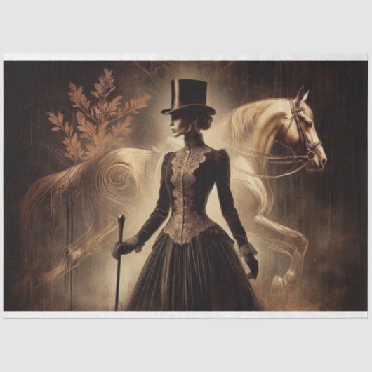 Decoupage Weefselpapier Ruitersport Gotisch Victor Tissuepapier (Voorkant)