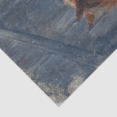 Decoupage Western Kerstmeisje Rode Schuur Tissuepapier (Detail)