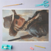 Decoupage Westerne Cowgirl Outlaw Patch op het oog Tissuepapier (Craft)