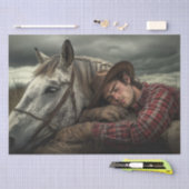 Decoupage Westerne Lifestyle Cowboy Horse Napping Tissuepapier (Craft)