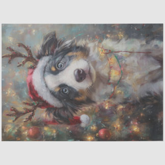 Decoupage Whimsical Australian Shepard Kerstmis Tissuepapier